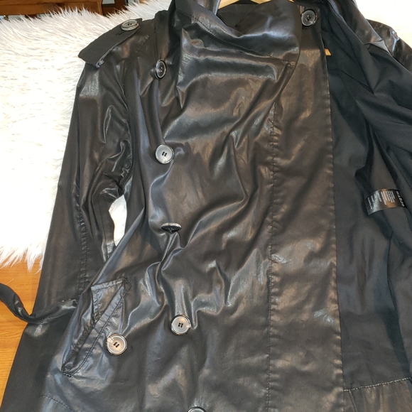 All Saints black jacket oilcloth / leather look - Picture 8 of 11
